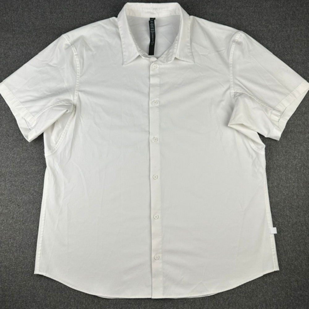Lululemon Airing Easy Short Sleeve Button Down Shirt White XXL LM3DK7S